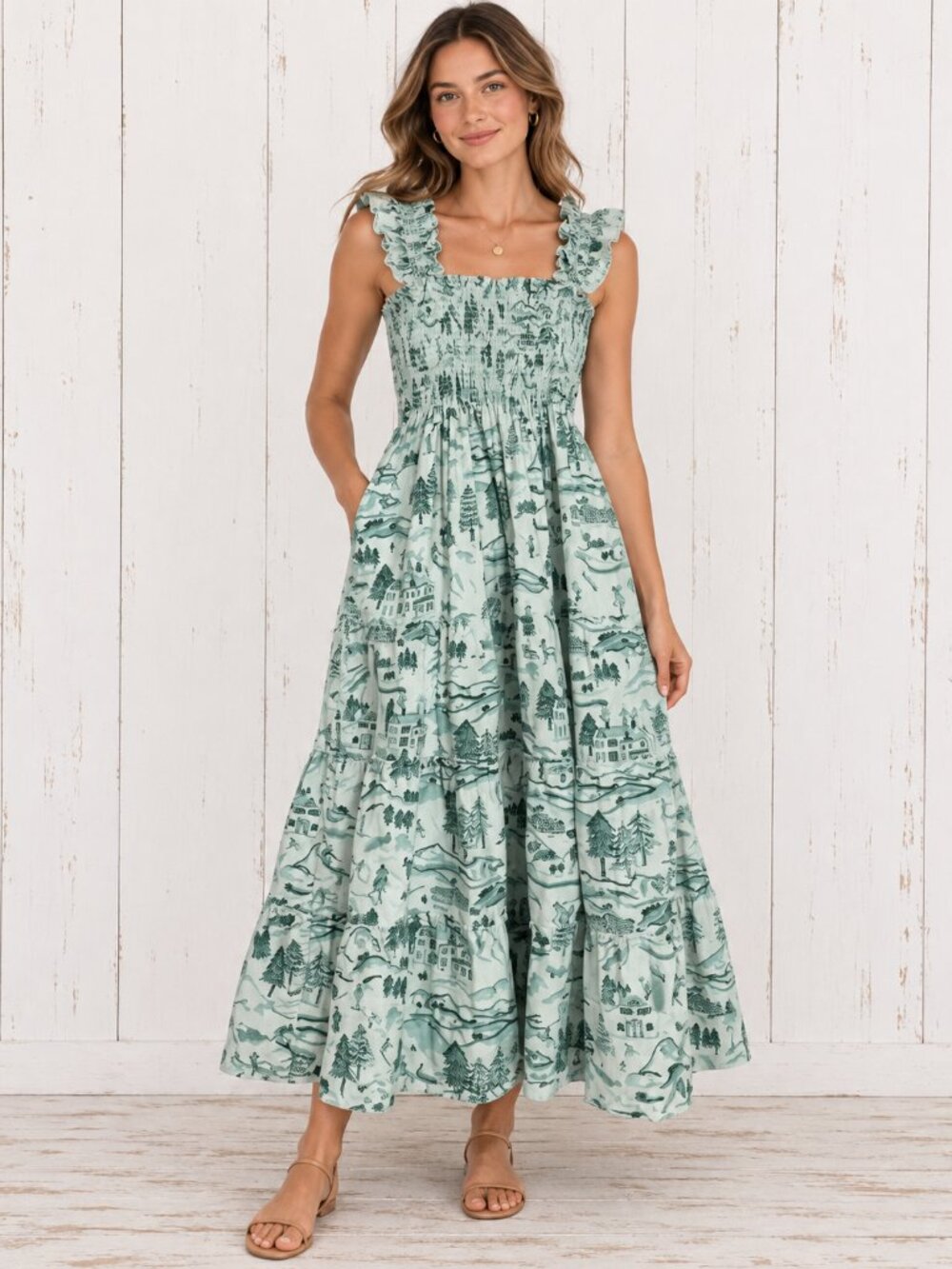 Hill House Home Ellie Nap Dress M Ski Chalet Winter Toile